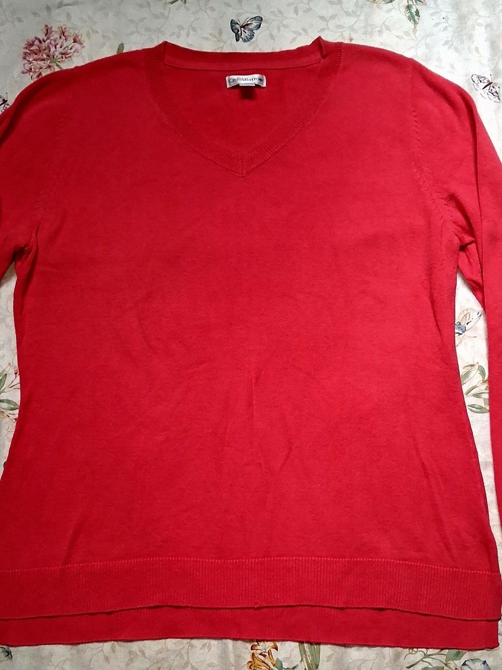 croft & barrow Bright Red V-Neck Sweater